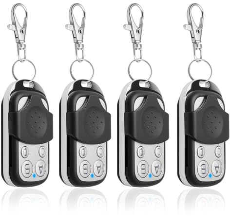 Telecomando per garage universale 433 MHz, 4 pezzi, telecomando per porta clonatore con 4 pulsanti, segnale stabile clonazione, duplicatore, codice fisso per auto, porte, garage, porte, porte