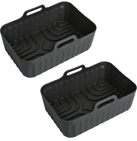 2 Piezas Molde Silicona Freidora de Aire, Compatible con los Modelos Ninja Af300eu, Af400eu, Af451eu y Cosori 8.5l Caf-R901-Aeu, Material Apto Para uso Alimentario, 220°C, 21x15x8.8 cm