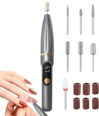 Elettrica per Unghie 15000 RPM Apparecchio Elettrico per Levigare Unghie | Macchina per Lucidare le Unghie per Spa Salone Casa Viaggio Campeggio Pedicure Manicure