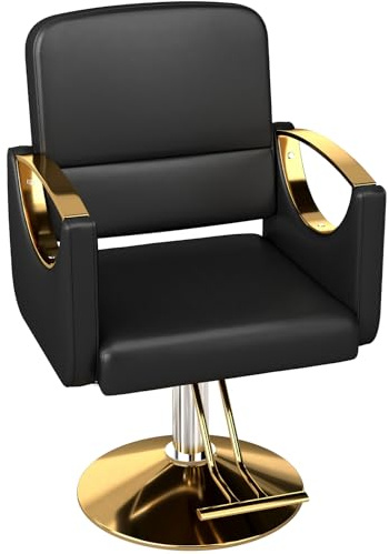 Zevemomo Barber Salon Chair for Hair Stylist, Heavy Duty Hydraulic Pump with 360° Swivel, Adjustable Height Spa Beauty Equipment for Barbershop, Home 330LBS Capacity, Black