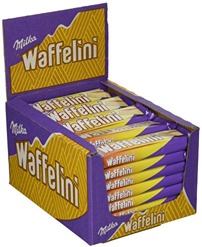 Milka Waffelini - Waffelriegel mit einer Crèmefüllung überzogen mit Alpenmilch Schokolade - Thekendisplay - 35 Riegel à 31g