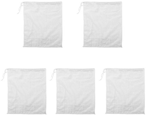 sourcing map Nussmilchbeutel 5 Stk Leinen Kraut Roh Essen Masche Netz Siebe Filtertasche Weiß 28cm x 22cm