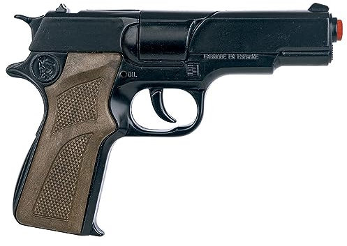 Funny Fashion Kostüm Accessoire- Police Mottoparty Metall Pistole- Polizist- Bandit, 17cm Mehrfarbig