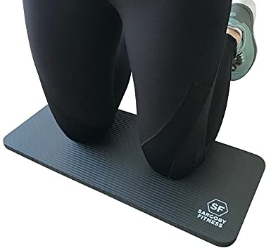 Sargoby Fitness Yoga knäskydd kudde 15 mm (0,6 tum) tjock | Pilates knäskydd för att ge lindring för knän armbågar underarmar och handleder | träning knäskydd | liten yoga knämatta (Svart)