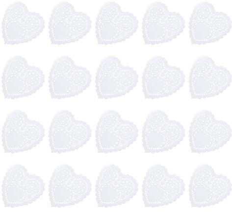 Cabilock 200pezzi Sottobicchieri Carta Forma Di Cuore Decorazioni Per Torte e Dessert Assorbenti Per Per Feste e Eventi Speciali