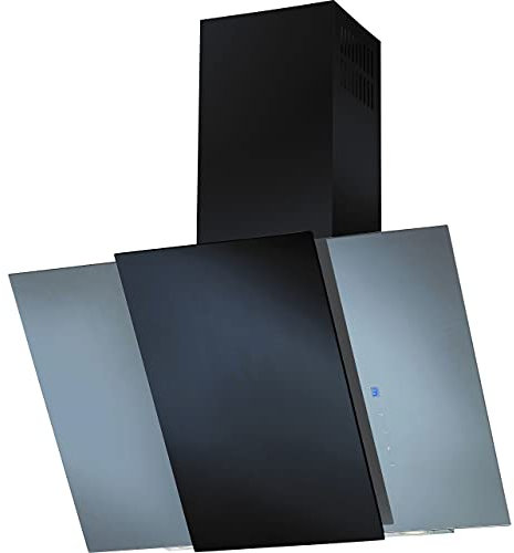 Amica KHF 683 600 GY/Kopffreihaube/Kaminhaube/Abluft-/Umluftbetrieb/Schwarz-Grau/Sensorsteuerung/Touch/LED-Display/Glasschirm
