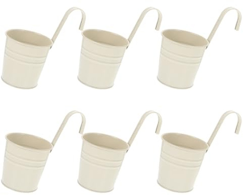 Cabilock Hängender Blumentopf Aus Eisen Mit Abnehmbarem Haken Und Ablaufloch Balkon Und Garten Dekoration Für Terrasse Und Innenbereich 4 Zoll Pflanzgefäß Zum Aufhängen