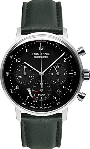 Iron Annie Herrenuhr mit veganem Lederband Serie Bauhaus SII Solar Chronograph Datum 5086-2_n