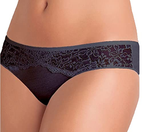 Cotonella 12 Pezzi Slip Donna L'Altra GD172 Mini con Inserti in Pizzo, Nero 3/M