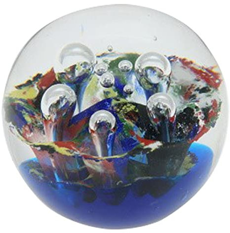 ROCKING GIFTS Briefbeschwerer Glaskugel Korallen Mehrfarbig 9 cm Dekoratives Element Schreibtisch