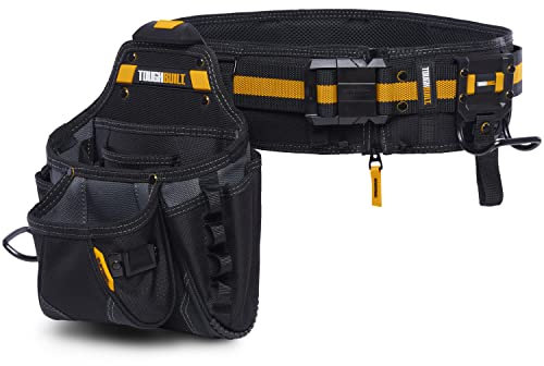 ToughBuilt 3-Piece Builder Tool Belt Set, Rugged Contractor Pouch, Modular Hammer Loop - TB-CT-101-3P