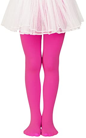Durio Medias de ballet para niña, elásticas, antideslizantes, rojo rosado, 1-3 años