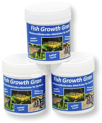 Fish Growth Gran 3 x 40g = 120g, Alleinfutter, Wachstumsfutter, Fischfutter | Hauptfutter, langsam sinkendes Granulat für Zierfische; Körnung: 0,9 - 1,4 mm, Für vitale Tiere, abwechslungsreiche Ernährung
