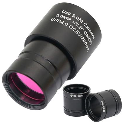 SePKUS Mikroskop-Zubehör, 2 MP/5 MP, CMOS, USB-Kamera, Mikroskop, elektronisches Okular 23,2/30/30,5 mm, Montage-Haltbarkeit und zuverlässige Leistung (Größe: 5,0 MP)