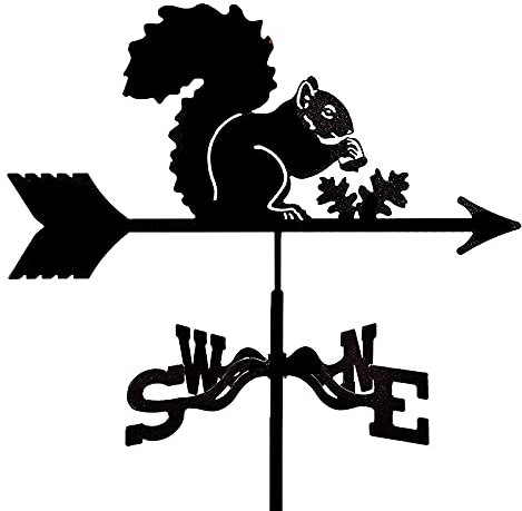 Windfahne Dekorative Windfahne Bauernhaus Wetterfahne Dachhalterung Stange Design Hirsch Retro Elch Corgi Auto Eichhörnchen Wolf Silhouette Windrichtungsanzeiger Outdoor Metall Wetterfahne
