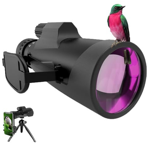 Monokular 10-30x Zoom Monokulares ED-Linse, 50mm Okular BAK4 HD IPX7 Monokular Fernglas with Smartphone Adapter and Tripod für Konzerte, Fußballspiele（Fernrohr Monokulares Groß）