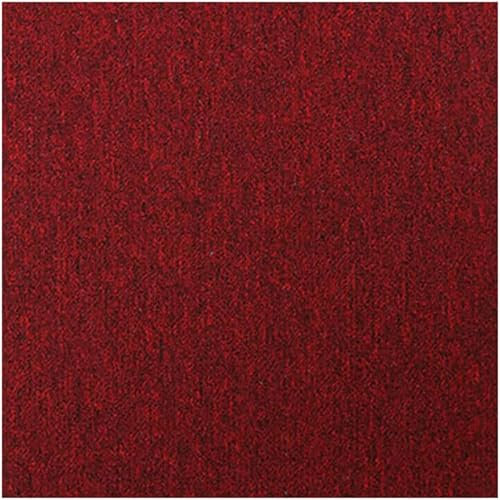 20pcs Carpet Tiles 50x50 cm | Holywarm 5 SQM Carpet Floor Tiles | Heavy Duty Non-Slip Flooring Rugs for Commercial Retail, Office, Home, Kitchen, Bedroom, Living Room, Bathroom (Red)