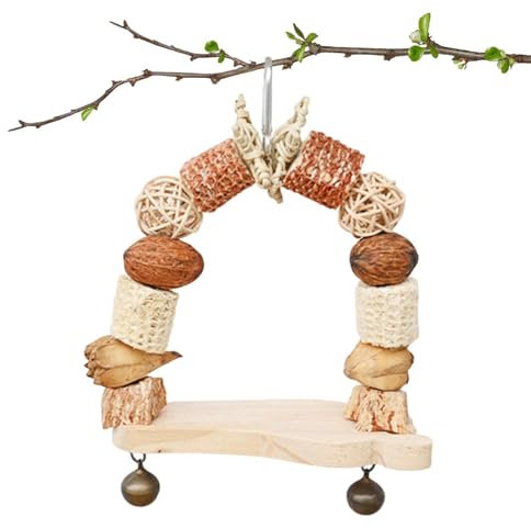 Altalena per uccelli, altalena da masticare per pappagalli, blocchi di legno per parrocchetti, calopsitte, pappagallini, inseparabili, cacatua