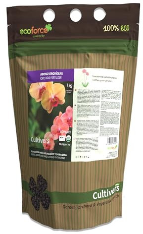CULTIVERS Abono Orquídeas Ecológico 2x1kg. Fertilizante de Origen 100% Orgánico y Vegano Granulado. Potencia el Crecimiento y Estimula la Floración
