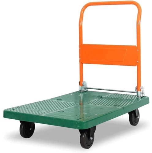HSHTTKL Zusammenklappbarer Plattformwagen mit Rädern, Flacher Handwagen, Traglast 300 kg, beweglicher Transportwagen, Rutschfester Design-Wagen