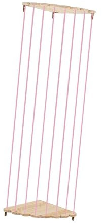 Colcolo Eckregal aus Holz für Plüschtiere, Spielzeug-Aufbewahrungsorganizer, stabiles Holzregal, Hängematte für Stofftiere, Ecke für Wohnzimmer, Kinderzimmer, Rosa