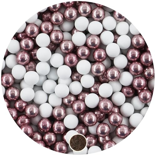 EinsSein 1kg dragees mariage boules de chocolat Mix 1 cm petit blanc-rose | Dragées baptême fille garcon communion aux amandes | feter et recevoir fêter de fete couleur pas cher aux bombe tag voir mes