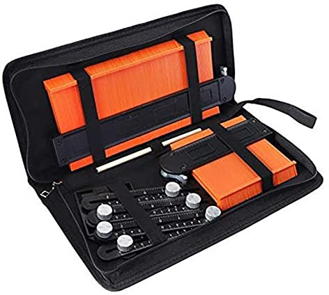 LYVQZPWLR Konturmessgerät Kopierer, Bluetooth-Kopfhörer 5 Zoll/10 Zoll Konturenlehre-Set mit 6-fach klappbarem Lineal Metallschloss Formduplikator Fliesen Laminat Fliesen Vorlage Profillehre