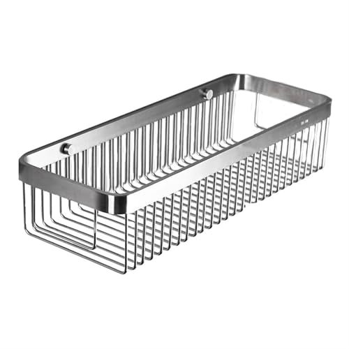 Badezimmer-Aufbewahrungsregale, Schwebender Duschkorb, Badezimmer-Duschorganizer ohne Bohren, Duschregale aus Edelstahl zur Wandmontage, Aufbewahrungskorb aus Metallgitter für Badezimmer, Küche(L)