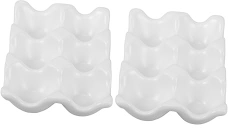 DIYEAH Plateau Porte-œufs En Céramique Blanc 12 Compartiments Pour Réfrigérateur Et Plan De Travail, Support De Rangement Pratique Et Solide, Boîte à Œufs Compacte Cuisine Et Usage Domestique