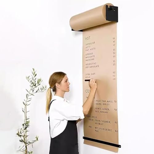 Wandmontierter Notizpapierspender und -schneider mit Kraftpapierrolle, wandmontierter Notizpapierspender, Bauernhausdekor, Nachrichtentafeln, Heimdekoration, Kraftpapierrollen-Displayhalter for Erwach