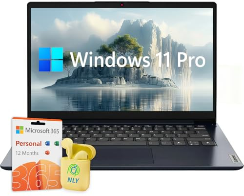 Lenovo Ideapad 14 Laptop for Business & Student, 4GB RAM, 1TB SSD + 128GB eMMC, Intel Dual Core Processor, LED Backlight, AI Copilot, 1 Year Office 365, Windows 11 Pro, Abyss Blue
