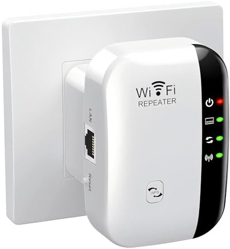 saiyuanxing WiFi Extender Booster,WiFi Signal Booster,Internet Coverage Up to 3000 Sq.Ft! Works with 45+ Devices & Features Easy Setup,2.4GHz Band WiFi Extender, and LAN Port,UK Plug