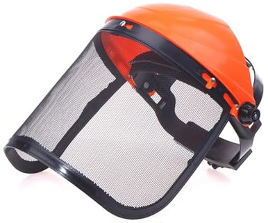 LAVAS Casco de Seguridad for cortacésped de jardín con máscara Protectora de Malla Facial Completa for tala, desbrozadora y protección Forestal.(A)