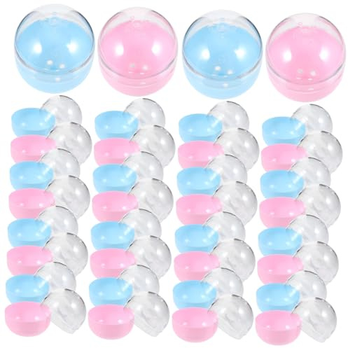 ABOOFAN 50pcs Empty Reusable Toy Balls Plastic Containers for Vending Machines Fillable Easter Eggs Party Favors Random Color