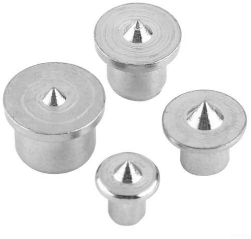 Eawfgtuw Set di 16 tasselli in acciaio da 6 mm, 8 mm, 10 mm, 12 mm, per un allineamento accurato dei fori del trapano e posizionamento del tenone in legno duro e legno tenone, cromati