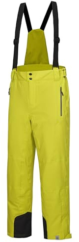 Mapamyumco Men's Snow Bibs Waterproof Stretch Ski Pants Insulated Snowboard Pant with Detachable Suspenders for Outdoor Hiking Windbreak (Kiwi Colada 2XL)