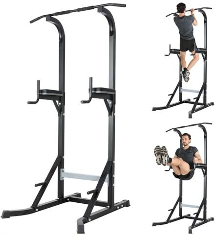 Chaise Romaine Station de Musculation Complet, Pull Bar Barre de Tractions sur Pieds, Barres de Traction Support d'Entraînement Dips Pull Up Fitness Power Tower, Barre Traction Stable Charge 150KG