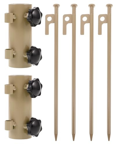 BUGUUYO 6 Stück Verstellbares Aluminium Zeltstangen Set für Outdoor Camping mit Robusten Planenhaltern und Dreieck heringen Installieren Hohe Stabilität für Zelt Sonnensegel Befestigung