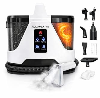 AquavexPro™ Ultra – Nettoyeur Injecteur Extracteur 1850W - 4 en 1 - Eau Froide/Chaude 65 °C & Vapeur 100 °C, Réservoirs 1.8L+1.1L - Shampouineuse Canapé, Tapis, Sièges Auto, Surfaces Dures, Vitres