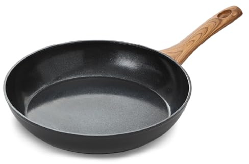 Blackmoor 28cm Frying Pan with Wood Effect Bakelite Handle/Non-Stick Ceramic-Coated Skillet, PFAS-Free, Suitable for All Hob Types/Sherwood Classic Range 65329