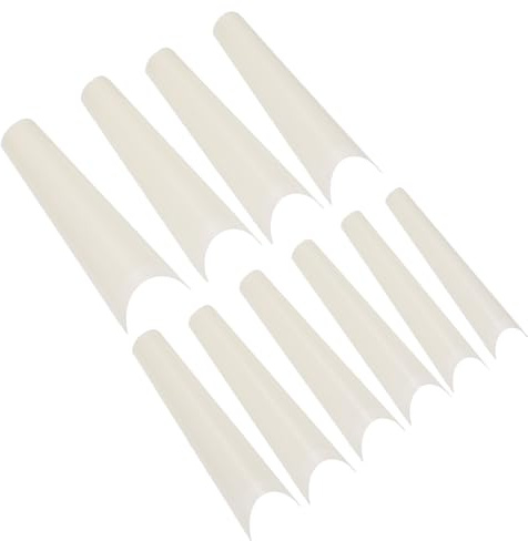 Healeved 500 Faux Ongles de Cercueil Extra Longs, Capsules Complètes Naturel, 500 Pièces pour Nail Art et Manucure, Conseils pour Ongles Femmes, Couverture Complète Adaptée aux Doigts