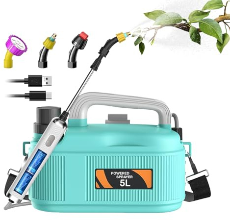 Pulverizador de jardín – 5,1 litros pulverizador para fertilización – Pulverizadores con bomba de agua, para jardín, patio, granja, campo, invernadero, camping, terraza