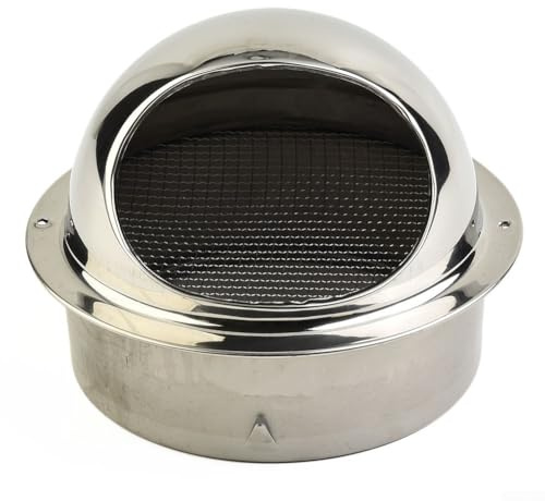 Rejilla de ventilación de pared externa de acero inoxidable con persianas de gravedad, rejilla extractora resistente a la intemperie para cocina, baño, HVAC de 100 mm (160 mm)