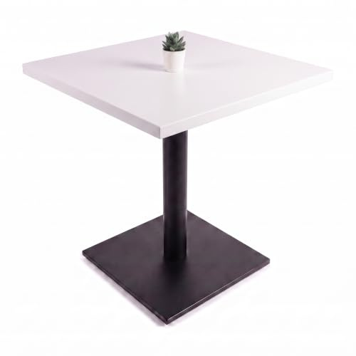 MetaloPro Rigel Bistrobord limegrön – Industriellt pelarbord av 2 mm stål, sömlös bordsskiva, justerbara fötter, pulverlackerat – kafébord och gastronomibord – 70 x 70 x 75 cm