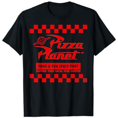 Disney Pixar Toy Story Pizza Planet Checkered Logo T-Shirt T-Shirt
