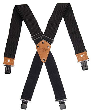 Dickies mens Industrial Strength Suspenders Suspenders, Black/Black, Extended Size US