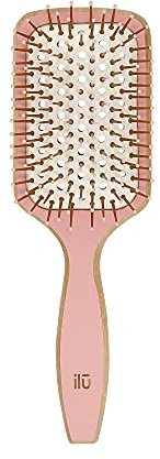 TB TOOLS FOR BEAUTY T4B ILU BambooM Brosse à cheveux démêlante écologique et écologique en bambou, structure aérée et poignée ergonomique (Sweet Tangerine - rectangulaire)