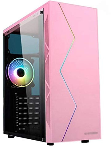 BBNB Boitier ATX Rose ATX, Mid-Tower PC Gaming Case ATX/M-ATX/ITX - E/S Avant USB 3.0 Port - Panneaux Latéraux en Acrylique - Support d'eau De Refroidissement