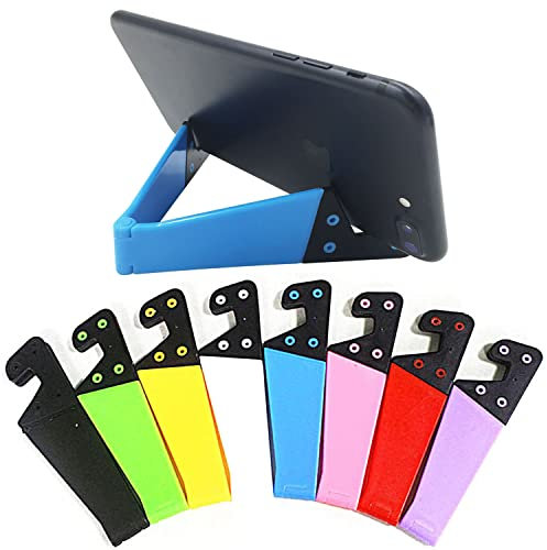 VOVIGGOL Supporto per cellulare da tavolo da 8 pezzi, modello a V in formato tascabile, pieghevole per tablet, supporto per smartphone per iPad, tablet, cellulare, Kindle (8 colori casuali)