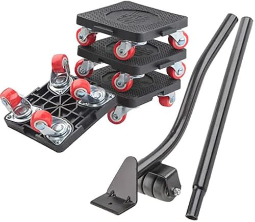 Möbel-Umzugswerkzeuge, 400 kg Tragfähigkeit mit 4 Rädern und tragbarer Hebebühne zum Bewegen Schwerer Möbel, Kühlschränke, Sofas, Schränke